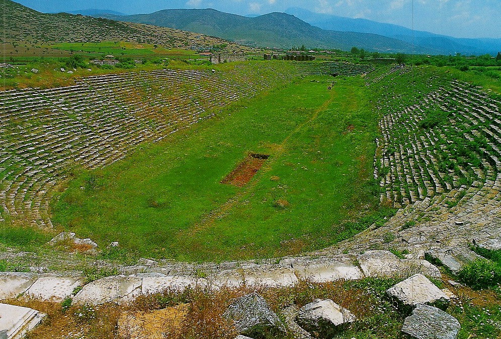 Aphrodisias stadium, hellenistischer Zeit, Frhere Namen waren Lelegonopolis, Megalopolis und Ninoe