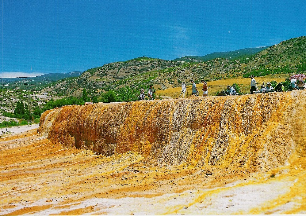 multicolor travertine formations in karahayit pamukkale