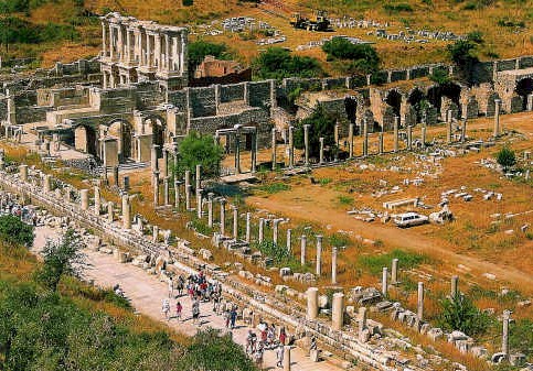 The Marble Way, the Agora and the Library of Celsus