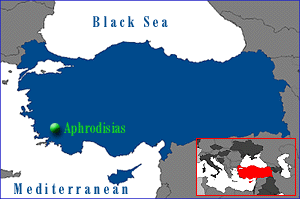 aphrodisias on the map