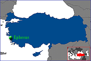 ephesus on the map