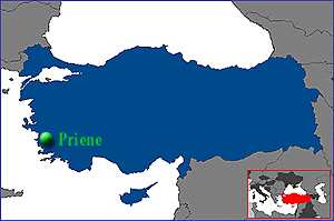 priene on the map