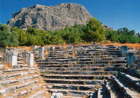 antic priene, bouleuterion, pirene